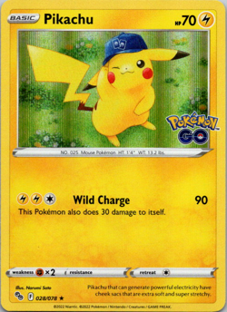 Pikachu 028/078 Holo Rare Pokemon GO Pokemon NM - Image 1
