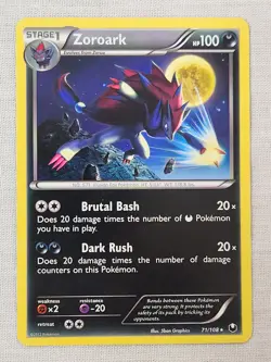 NM Zoroark - Normal 71/108 Dark Explorers Pokemon TCG - Image 1