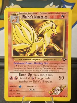 Blaine's Ninetales 21/132 Pokemon TCG Gym Challenge Regular Vintage 2000 WOTC - Image 2