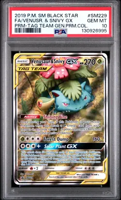 Pokemon Venusaur & Snivy GX SM229 Black Star Promo PSA 10 GEM MINT - Image 1