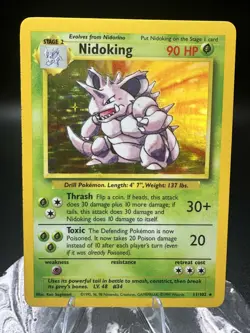 Pokemon TCG Nidoking Base Set 11/102 Unlimited Holo Rare LP - Image 1