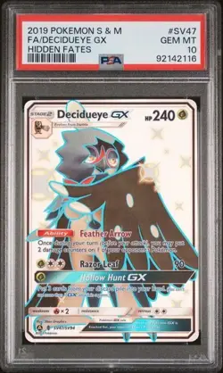 PSA 10 (GEM MT) - Decidueye GX [#SV47] - Shiny Full Art Pokemon TCG Hidden Fates - Image 1