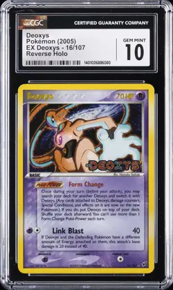 2005 POKEMON EX DEOXYS REVERSE HOLO #16 DEOXYS CGC 10 - Image 1
