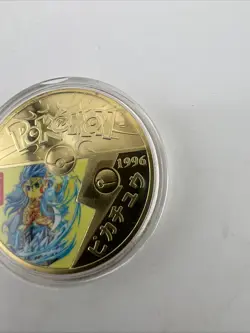 Pokemon GO Challenge Coin Pikachu 1996 Japan Limited Ed. 24kt Gold Plated READ!! - Image 3