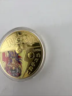 Pokemon GO Challenge Coin Pikachu 1996 Japan Limited Ed. 24kt Gold Plated READ!! - Image 3