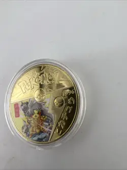 Pokemon GO Challenge Coin Pikachu 1996 Japan Limited Ed. 24kt Gold Plated READ!! - Image 3