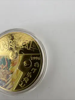 Pokemon GO Challenge Coin Pikachu 1996 Japan Limited Ed. 24kt Gold Plated READ!! - Image 3