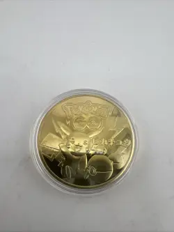 Pokemon GO Challenge Coin Pikachu 1996 Japan Limited Ed. 24kt Gold Plated READ!! - Image 4