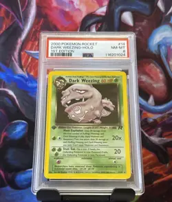 2000 Pokemon 1st Edition Team Rocket Dark Weezing Holo | PSA 8 - Image 1