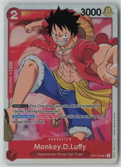 Monkey.D.Luffy (024) OP01-024 One Piece Romance Dawn Super Rare Near Mint - Image 1
