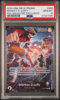 2024 ONE PIECE PROMOS PSA MAGAZINE EXCLUSIVE #060 MONKEY D. LUFFY PSA 10 - Image 1