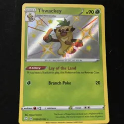 Pokemon TCG Thwackey Shining Fates Holo Card SV005/SV122 Near Mint Condition - Image 1