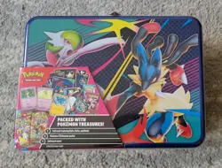 Pokemon 2025 Fall Mega Collector Chest Tin Box 6 Packs & 3 Foil Cards Q3 dinged - Image 2