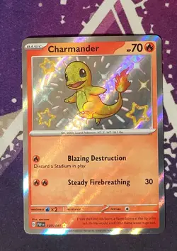 Pokemon TCG Card Charmander 109/091 Paldean Fates Baby Shiny Holo - NM - Image 1
