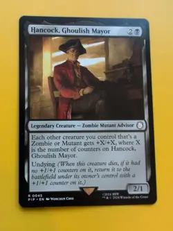 Hancock, Ghoulish Mayor. PIP rre Mutant Advisor MTG Card. - Image 2