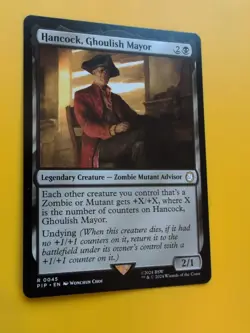 Hancock, Ghoulish Mayor. PIP rre Mutant Advisor MTG Card. - Image 3
