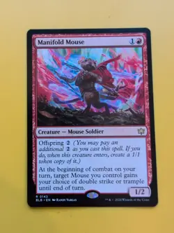 Manifold Mouse. BLB rare Soldier MTG Card. - Image 1