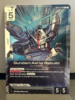 Gundam TCG Card Game Dual Impact Foil Rare GD02 R-074 Gundam Aerial Rebuild NM - Image 1