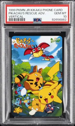 1999 POKEMON CENTER PHONE CARD VERT PIKACHU'S RESCUE ADVENTURE PSA 10 - Image 1