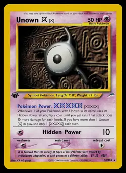 Pokemon Card - Unown [X] Neo Destiny 30/105 Rare 1st Edition - Image 1