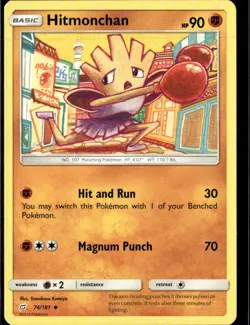 Pokemon Hitmonchan 74/181 Team up Non Holo UnCommon 2 Card Lot - Image 1