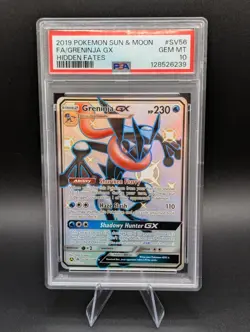 Pokemon TCG Greninja GX Full Art Shiny Holo Rare Card SV56/SV94 PSA 10 - Image 1