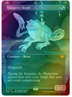 Slippery Bogle - Foil - Borderless Special Guests Lorwyn Eclipsed MTG - Image 1