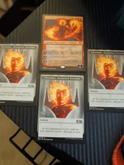 Magic: The Gathering Chandra Awakened Inferno #875 Mythic & 3 Chandra Emblems - Image 1