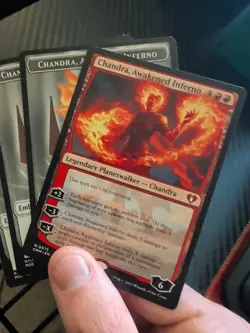 Magic: The Gathering Chandra Awakened Inferno #875 Mythic & 3 Chandra Emblems - Image 3
