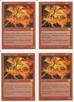 MTG: VOLCANIC DRAGON 6th Edition RARE; played, Great condition x4 - Image 1