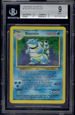 1999 Pokemon Blastoise Holo 2/102 BGS 9 (Base Set) - Image 1