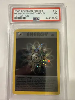 Pokemon 2000 Rocket Rainbow Energy Holo 1st Edition #17 PSA 7 - Image 1