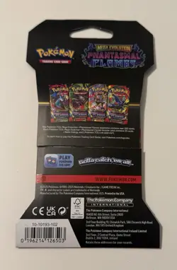 1 x Sleeved Pokemon TCG Phantasmal Flames Booster Pack Mega Evolution 2025 - Image 2