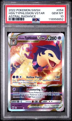2022 POKEMON SWORD & SHIELD ASTRAL RADIANCE #054 HISUIAN TYPHLOSION VSTAR PSA 10 - Image 1