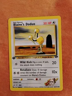 Pokemon Blaine's Doduo 61/132 Gym Challenge 1st Edition Regular 50 HP Common - Image 1