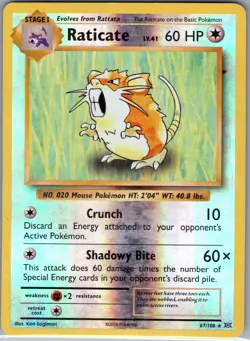 Raticate 67/108 Reverse Holo - XY - Evolutions - Pokemon Card - LP - Image 1