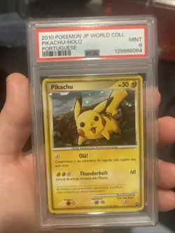 PSA 9 Pikachu Portuguese World Collection 2010 Japanese Promo Pokemon Card - Image 1