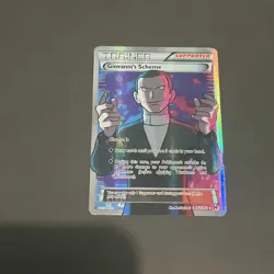GIOVANNI'S SCHEME TRAINER 162/162 HOLO FULL ART BREAKTHROUGH POKEMON CARD NM - Image 1