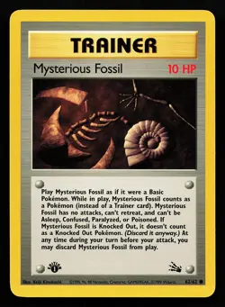 Mysterious Fossil 62/62 Common 1st Edition Fossil Pokemon Card - Image 1