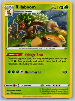 Rillaboom - Cosmos Holo - Sword Shield 014/202 Rare Promo Pokemon Card - Image 1