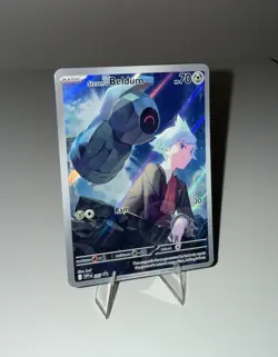 Pokemon TCG Steven's Beldum SVP207 Scarlet & Violet Promo Card Full Art NM - Image 1