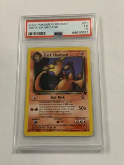 2000 POKEMON Team ROCKET #21 DARK CHARIZARD PSA 5 Vintage Graded Card - Image 1