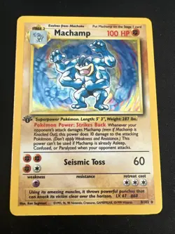1999 Base Set Fossil Vintage Pokemon 4 Card Lot: Holo 1st Ed Machamp Chansey Muk - Image 2