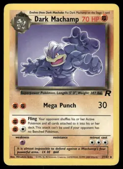 Pokemon Cards Dark Machamp 27/82 UNLIMITED Team Rocket WOTC Rare NM - Image 1