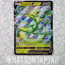 Pokemon Card Serperior V 007/195 Ultra Rare Sword Shield Silver Tempest Singles - Image 1