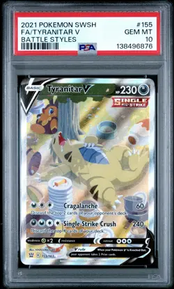2021 Pokemon Battle Styles Tyranitar V Full Alternate Alt Art #155/163 PSA 10 - Image 1