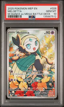 PSA 10 Pokemon Meloetta 026 Illustration Rare TCG Mega Battle Deck. - Image 1