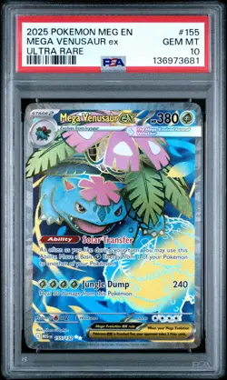 2025 Pokemon Mega Evolution Mega Venusaur ex Ultra Rare PSA 10 #155 - Image 1
