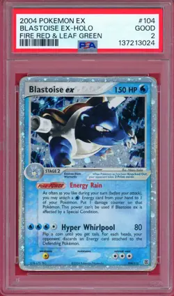 Blastoise ex PSA 2 GOOD 2004 Pokemon EX Fire Red & Leaf Green Holo Foil 104/112 - Image 1