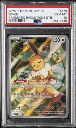2025 POKEMON SVP EN-SV BLACK STAR PROMO #173 EEVEE PSA 10 - Image 1